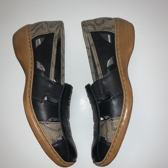 Rieker | Shoes | Rieker Denise Black Snake Print Slip On Shoes 4 | Poshmark